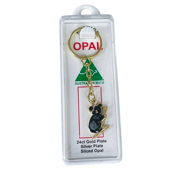 4/$20 NIB Australian Opal Koala Gold Plated Keychain - Picture 1 of 5